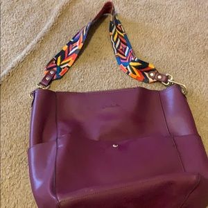 Bostantern leather purple tote